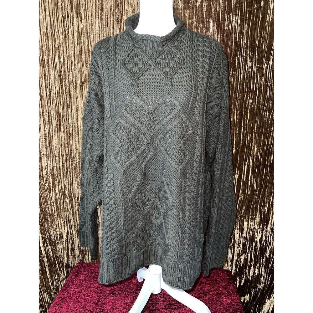 Men’s Irish Merino Wool Fisherman’s Sweater 2X